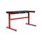 Saltoro Sherpi Aria 48 Inch Modern Home Office Desk, Monitor Stand, Metal, Black, Red-